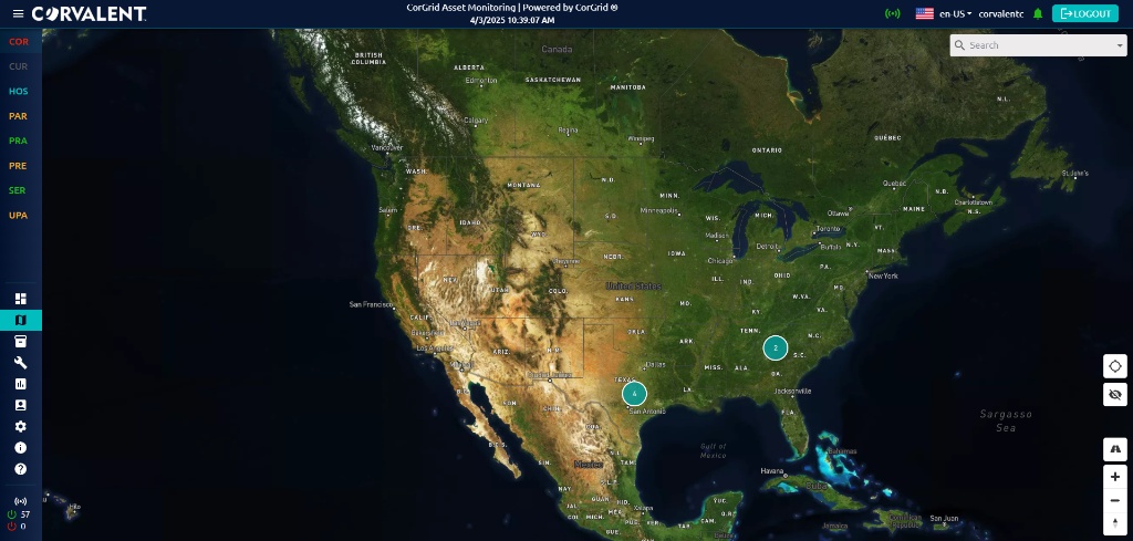 CorGrid Geographic Map